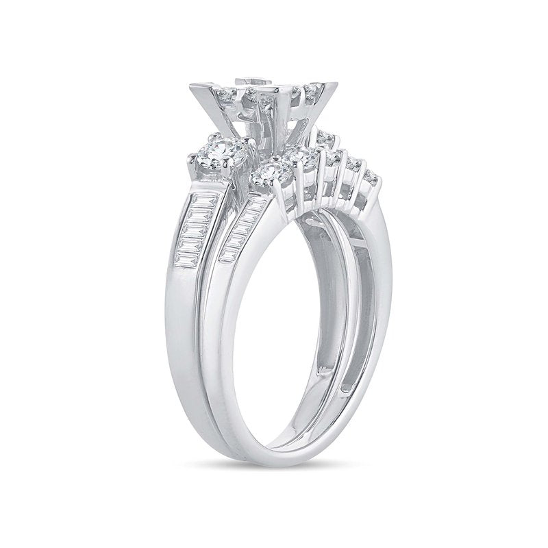 14K  1.50 Ct  Princess Cut Diamond  Bridal  Ring