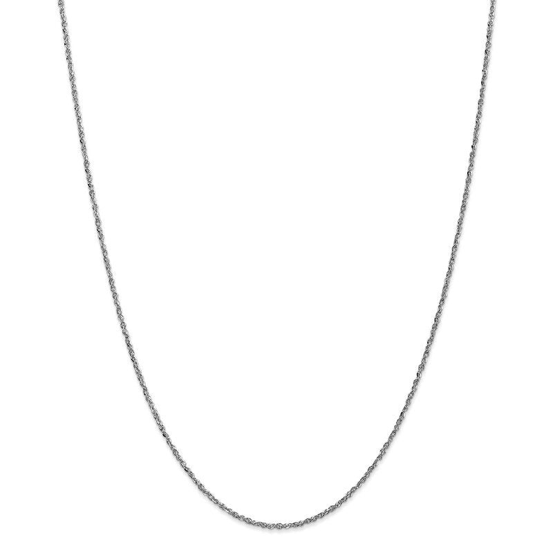 14K  White Gold 10 inch 1.7mm Ropa with Lobster Clasp Anklet
