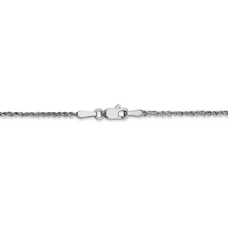 14K  White Gold 10 inch 1.7mm Ropa with Lobster Clasp Anklet