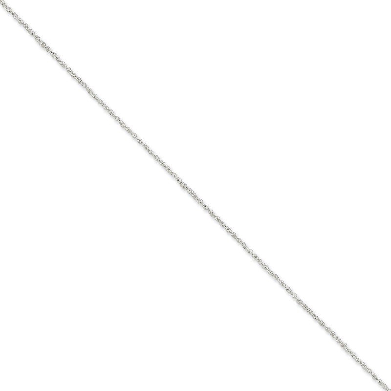 14K  White Gold 10 inch 1.7mm Ropa with Lobster Clasp Anklet