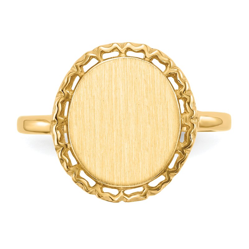 14k 11.0x12.5mm Open Back Signet Ring
