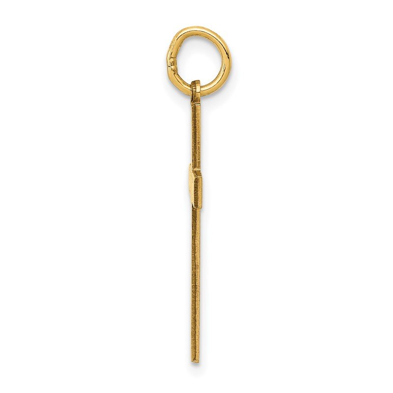 14K Laser Designed Cross with Hearts Charm