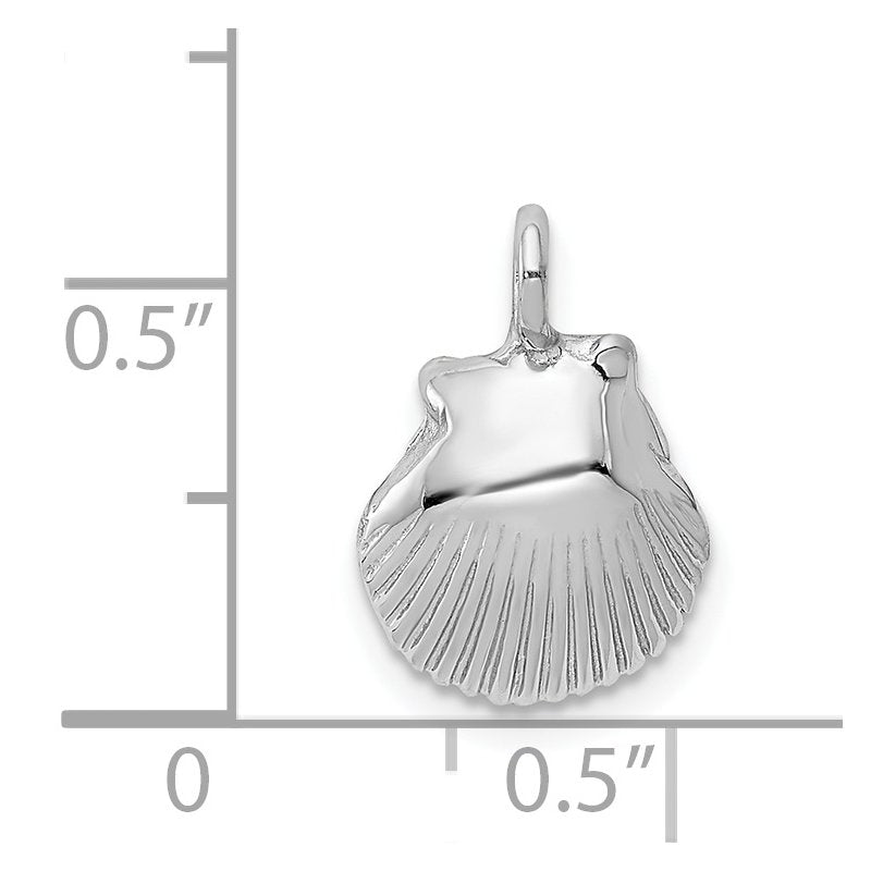 14k White Gold Seashell Pendant