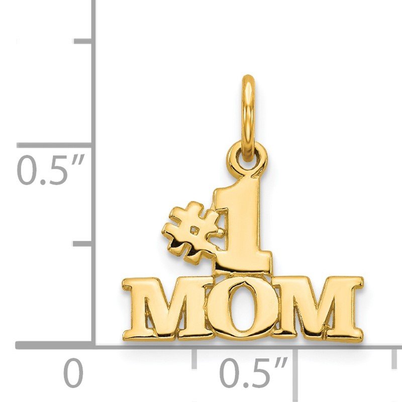 14k #1 MOM Charm