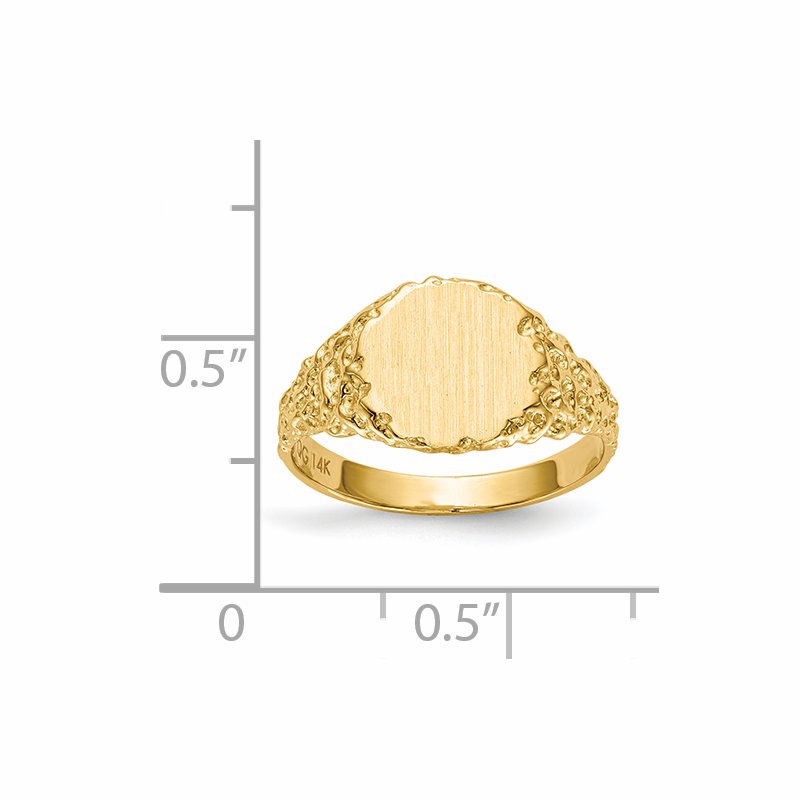 14k 9.5x8.5mm Closed Back Signet Ring