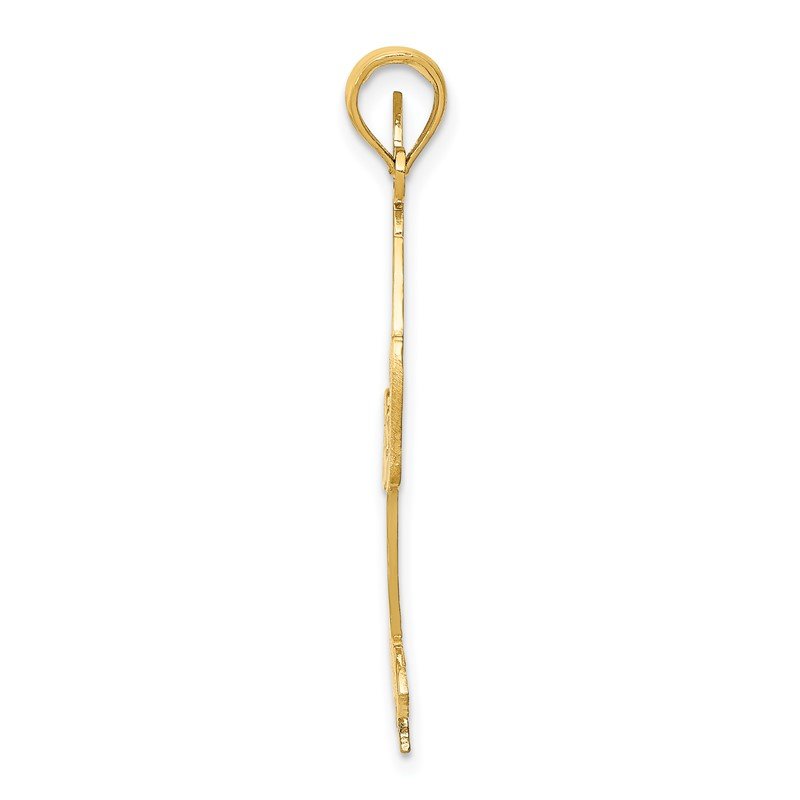 14k Solid Polished Gymnast Pendant