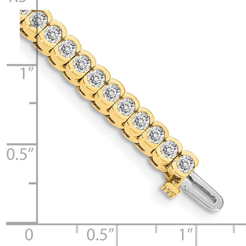 14k Complete 5.5 carat Round VS Diamond Half-Bezel 7 inch Tennis Bracelet