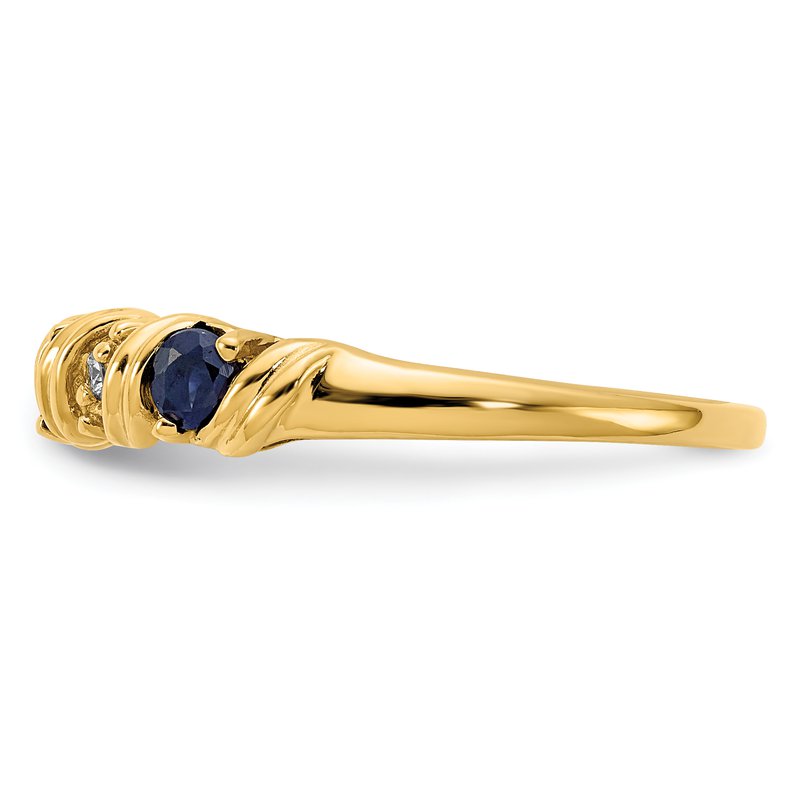 14k 2.75mm Sapphire VS Diamond ring