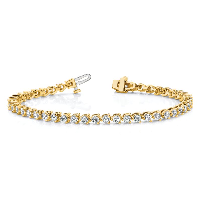 14k Complete 4.3 carat Round AAA Diamond 3-prong 7 inch Tennis Bracelet