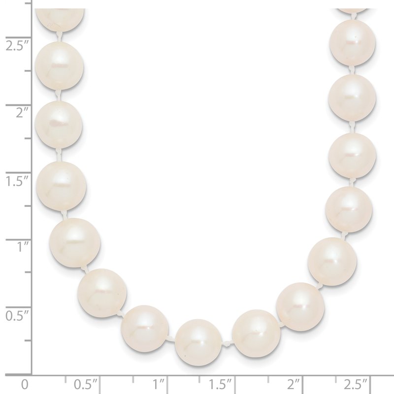 14k 9-10mm White Near-Round Freshwater Cultured Pearl 16 inch Necklace