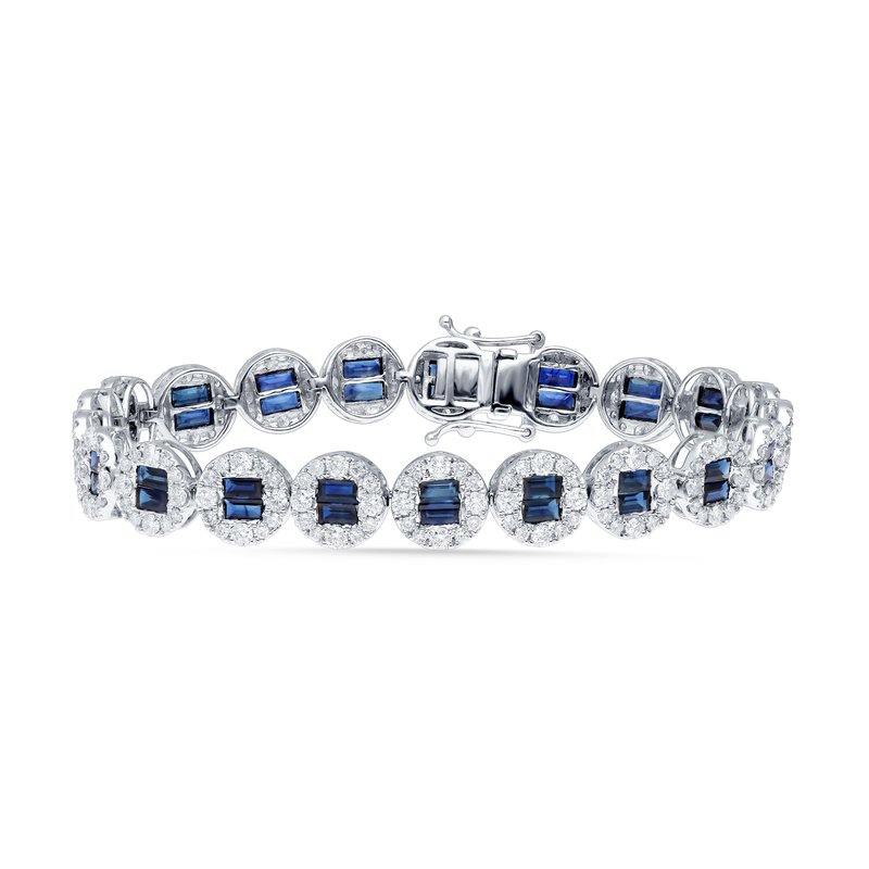14K 4.14Ct Diamond Sapphire Bracelet