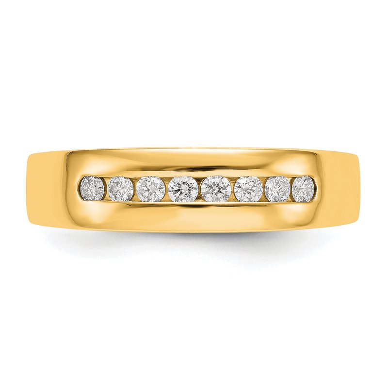 14K White Gold Men's 1/3 carat Lab Grown Diamond VS+ F+ Complete Channel Band