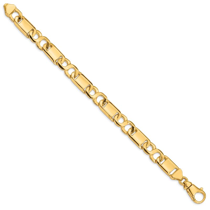 14K 20 inch 10.4mm Hand Polished Fancy Link with Fancy Lobster Clasp Chain