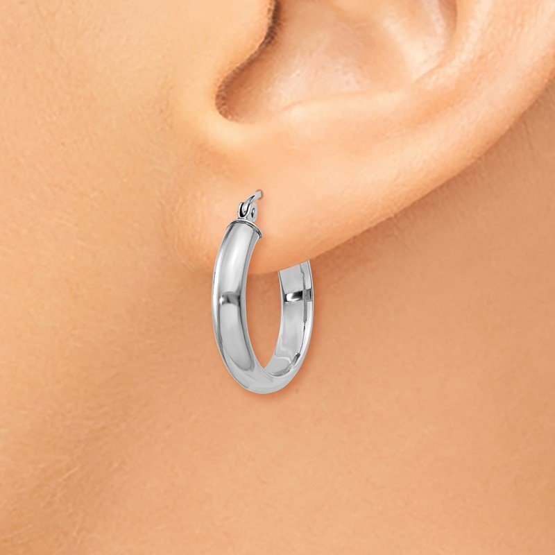 14k White Gold Hoop Earrings