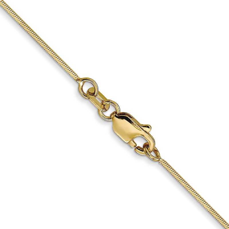 14K 10 inch .6mm Octagonal Snake with Lobster Clasp Anklet