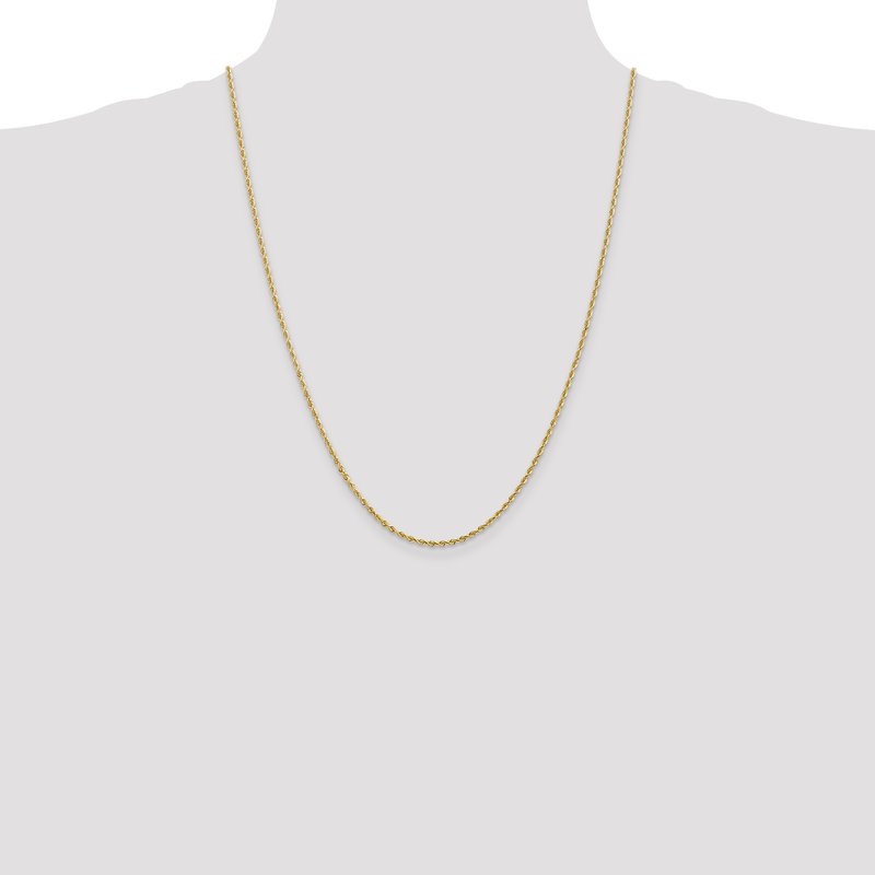 14K 10 Inch 2mm Diamond-cut Quadruple Rope Lobster Clasp Anklet