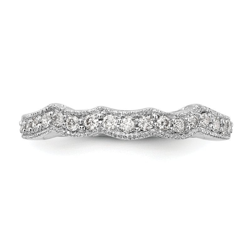 14K White 1/4 carat Lab Grown Diamond VS+ F+ Complete Wedding Band