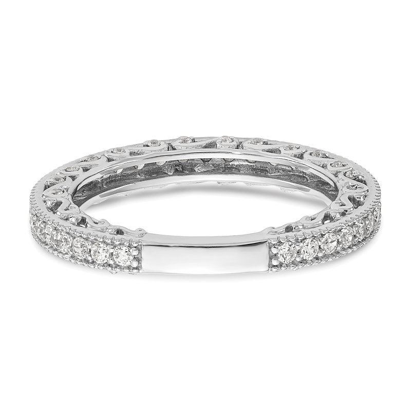 14K White Gold 1/2 carat Lab Grown Diamond VS/SI  D E F  Wedding Band
