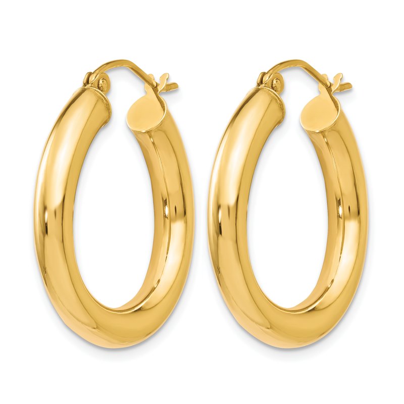 10K Polished Lightweight Hoop Earrings