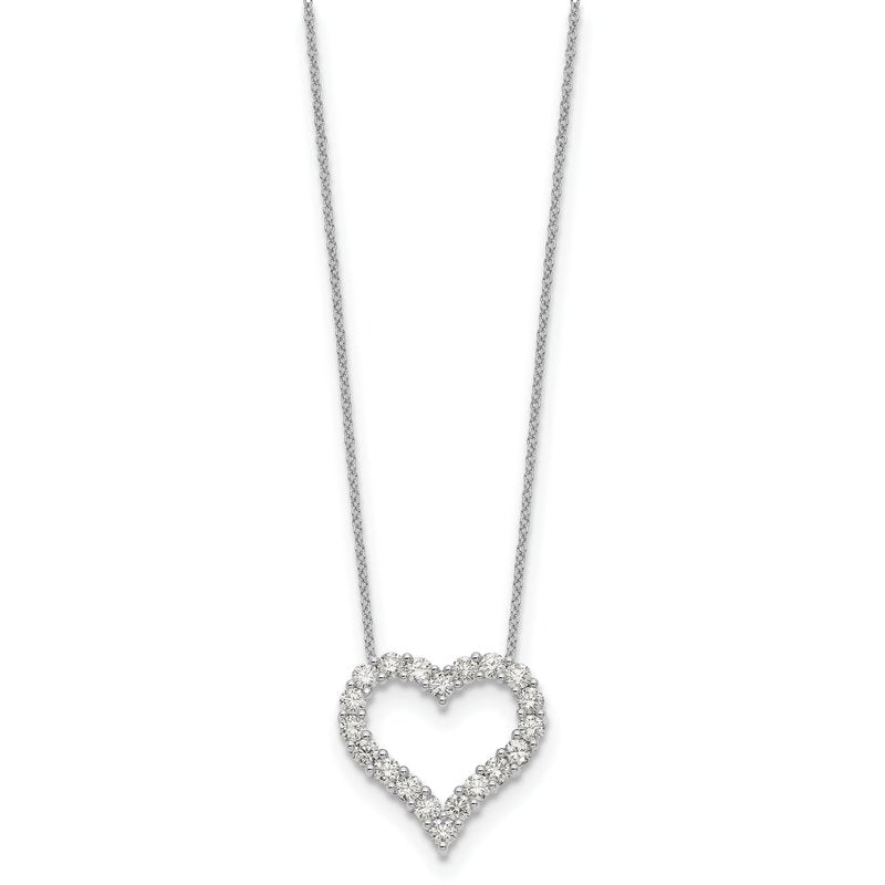 14k White Gold 1 carat Diamond Heart 18 inch Necklace