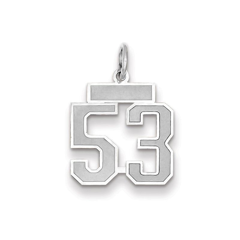 14kw Small Satin Number 53 Charm