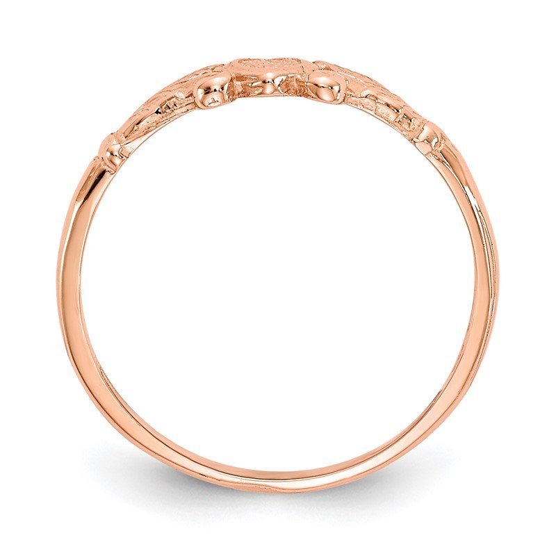 14K Rose Gold Textured Mini Heart Baby Ring