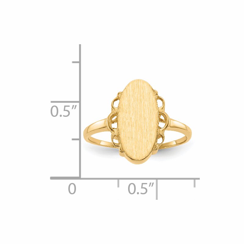 14k 7.0x14.5mm Open Back Signet Ring