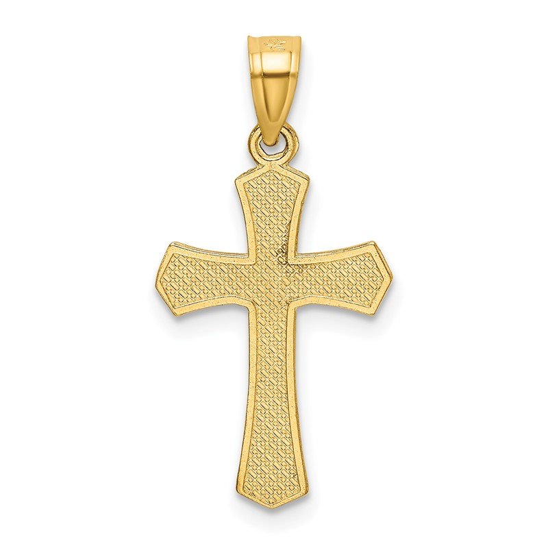 14k Diamond-cut Crucifix Pendant
