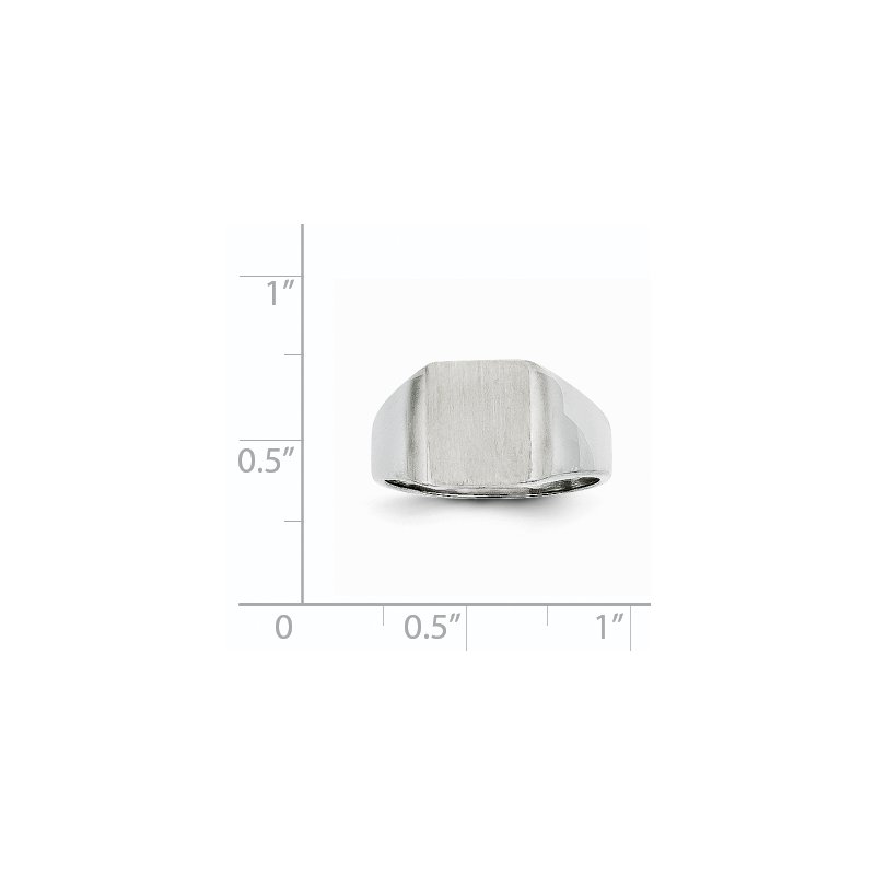 14k White Gold 10.5x11.0mm Closed Back Signet Ring