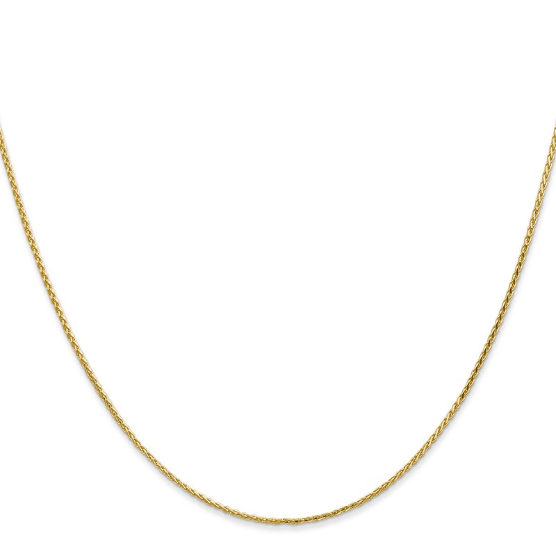 14K 10 inch 1mm Diamond-cut Parisian Wheat with Lobster Clasp Anklet