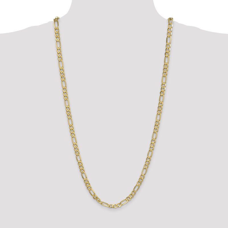 14K 26 inch 6.25mm Flat Figaro with Lobster Clasp Chain