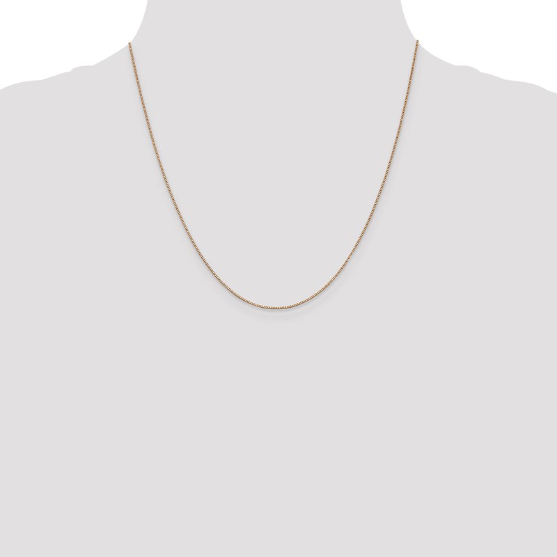 14K Rose Gold .7mm Box with Lobster Clasp Chain