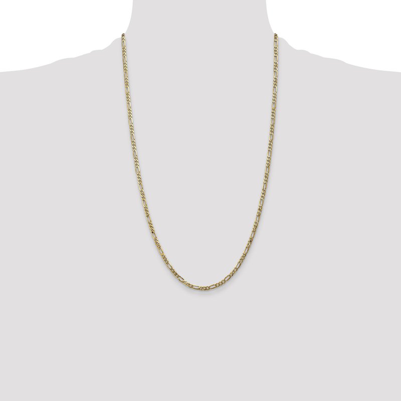 14K 26 inch 3mm Flat Figaro with Lobster Clasp Chain