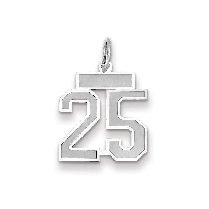 14kw Small Satin Number 25 Charm