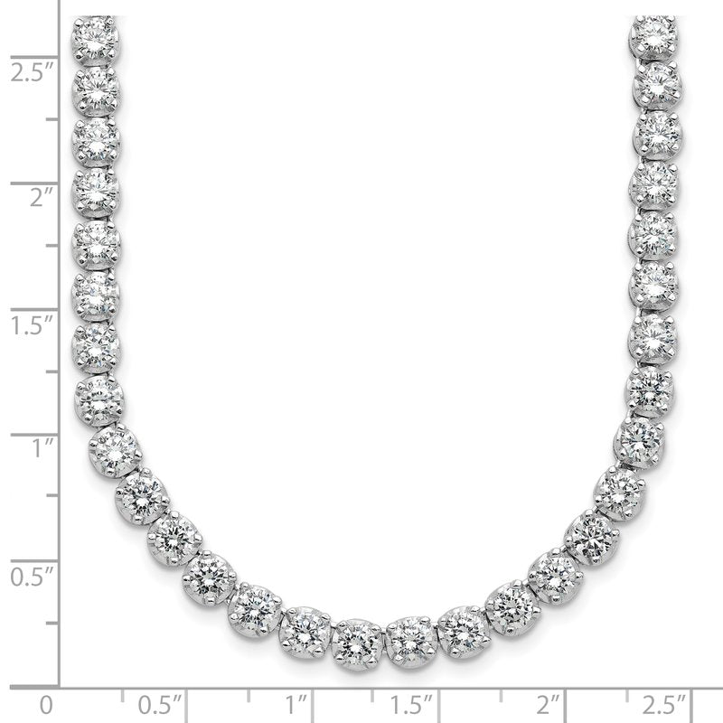 Sterling Silver Rhodium-plated Brilliant-cut CZ 18 Inch Necklace