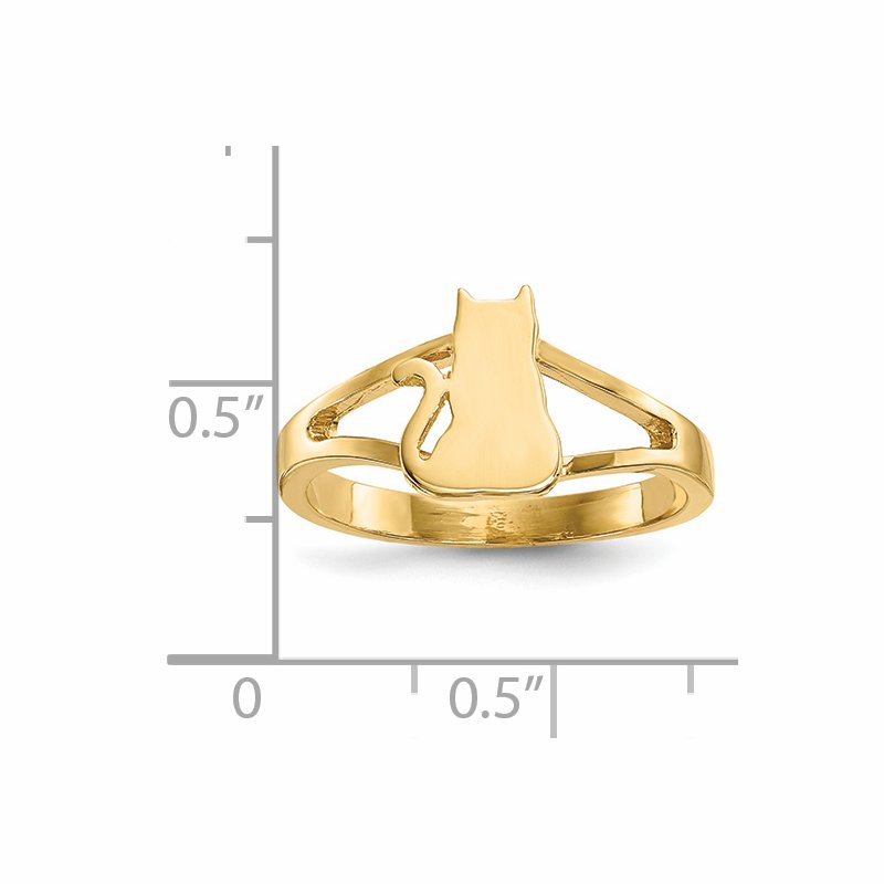 14k Polished Cat Ring