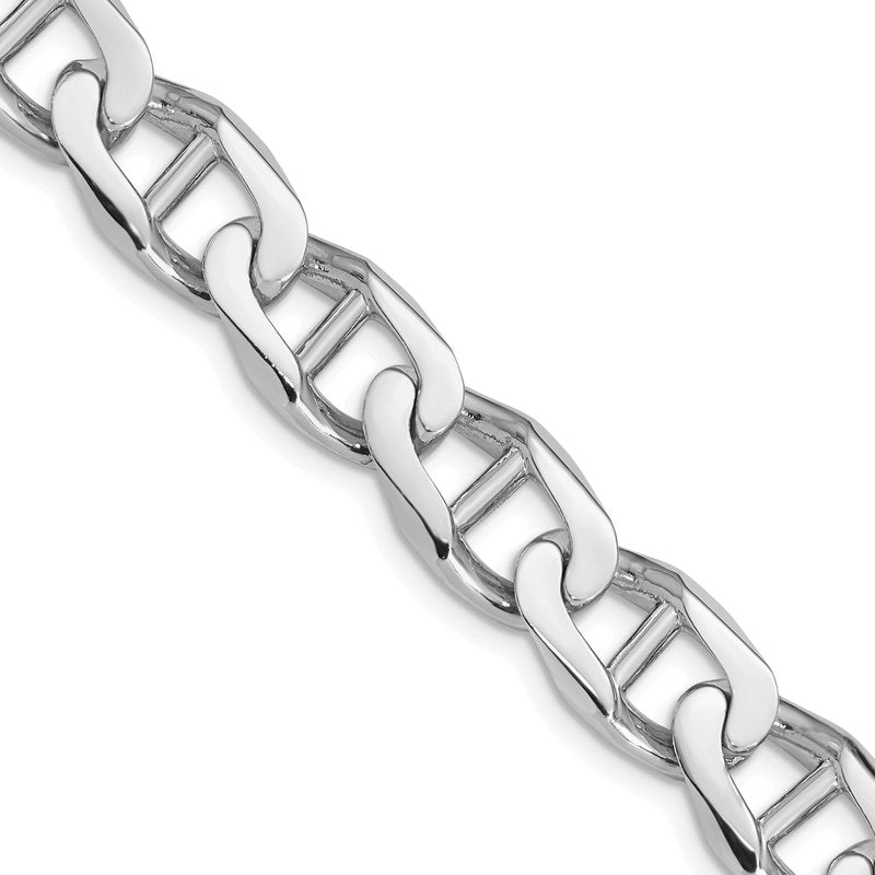 14K White Gold 20 inch 10.3mm Hand Polished Fancy Anchor Link with Fancy Lobster Clasp Chain