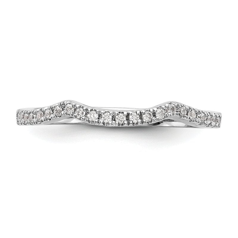14K White Gold 1/5 carat Lab Grown Diamond VS/SI  D E F  Wedding Band