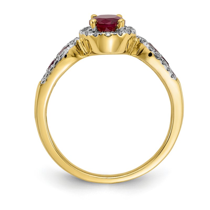 14k White Gold Diamond and Oval Emerald Ring