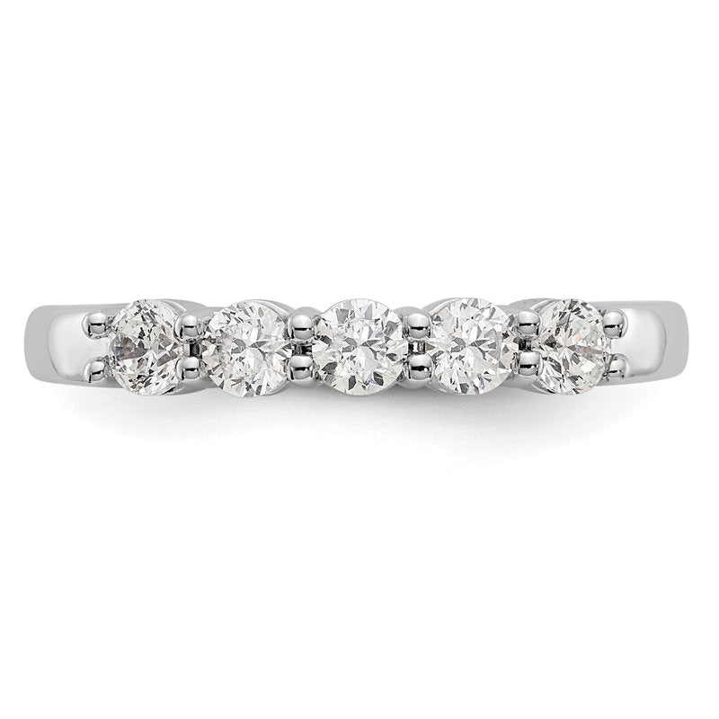 14K White Gold 1/3 carat Lab Grown Diamond VS+ F+ Complete Round Five Stone Ring