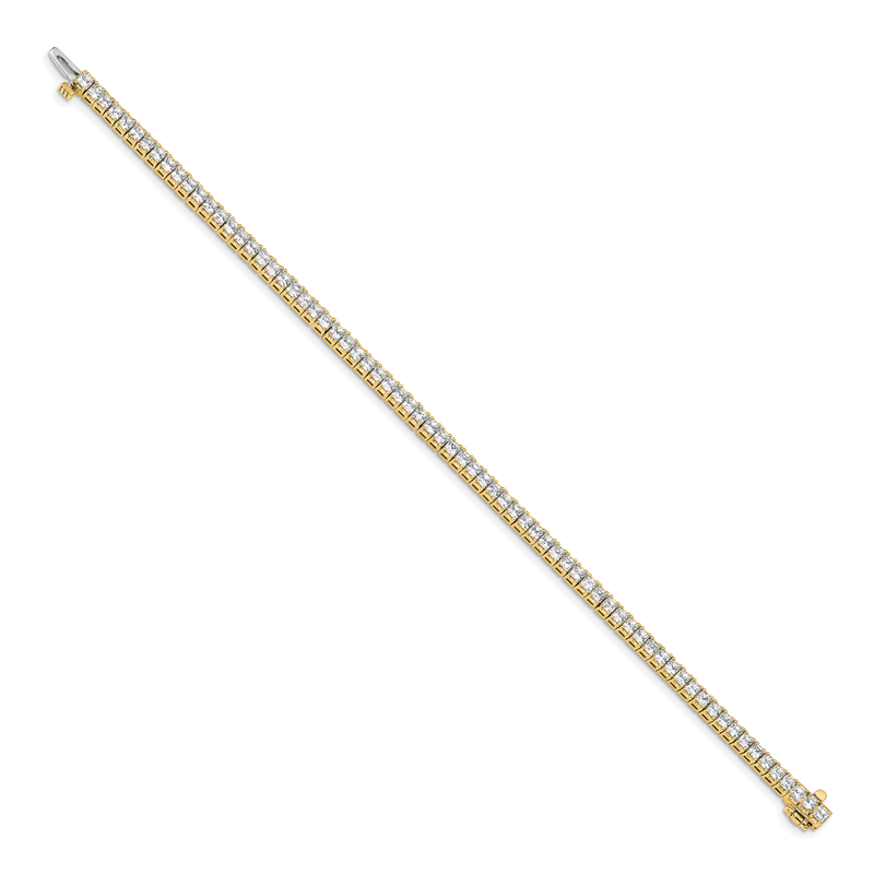 14k Complete 5 carat Princess AA Diamond 4-prong 7 inch Tennis Bracelet