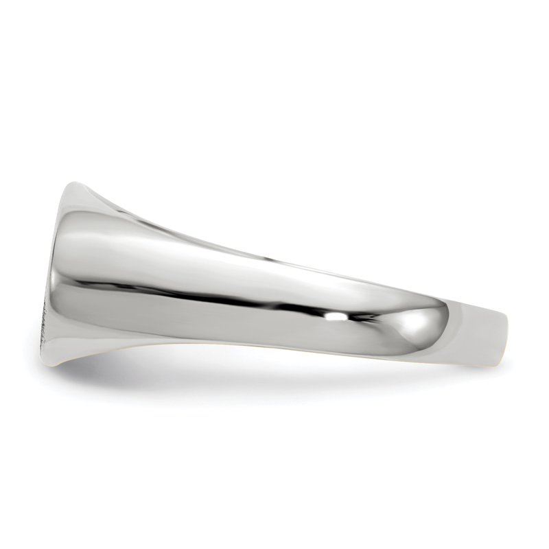 14k White Gold 13.5x7.5mm Closed Back Signet Ring