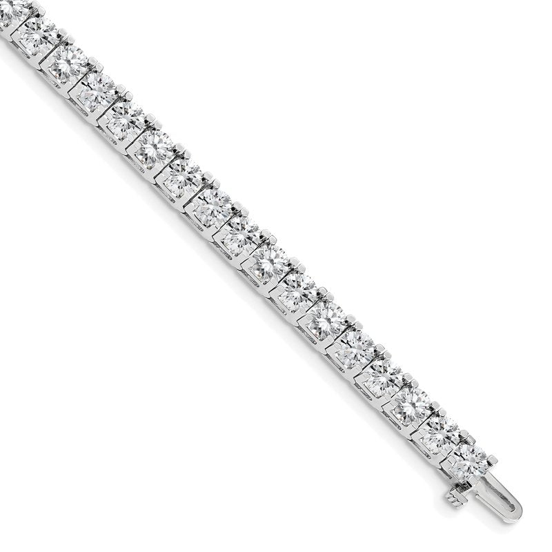 14k White Gold Complete 17 carat Round VS Diamond 4-prong 7 inch Tennis Bracelet