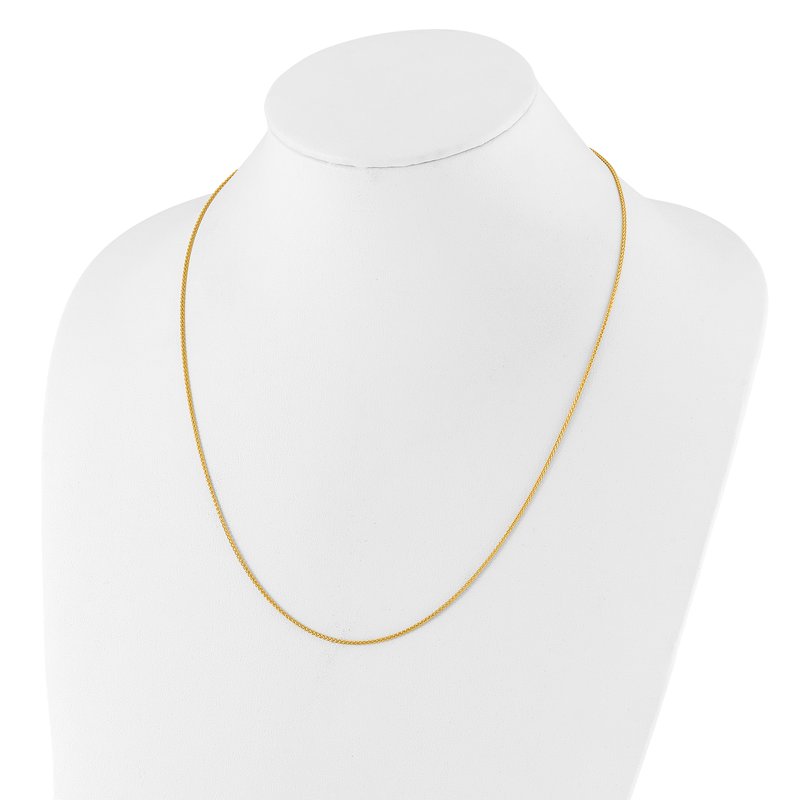 Sterling Silver Adjustable Gold-plated 1.3mm Spiga Chain