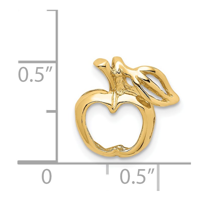 14K Polished Cut-out Apple Chain Slide