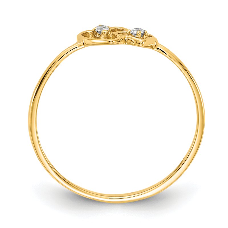 14k A Diamond heart ring
