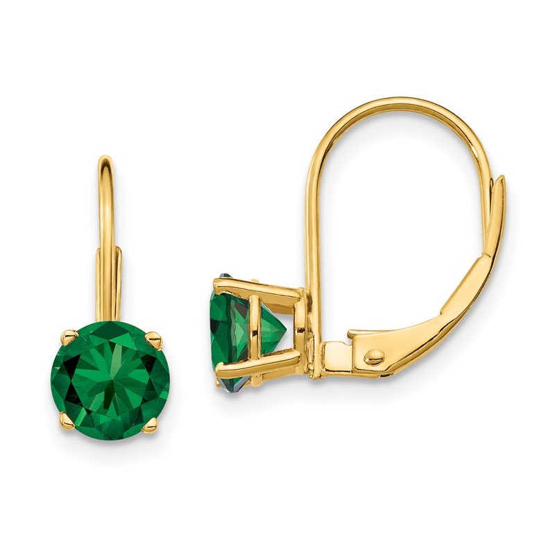 14k 6mm Round Mount St. Helens Leverback Earrings