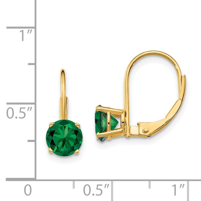14k 6mm Round Mount St. Helens Leverback Earrings