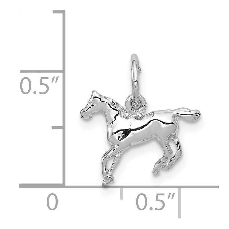 14k White Gold Cantering Horse Charm