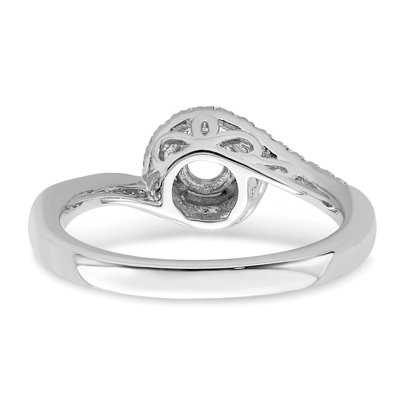 14K White Gold 1/4 carat Lab Grown Diamond VS/SI  D E F  Semi Mount Round By-Pass Engagement Ring